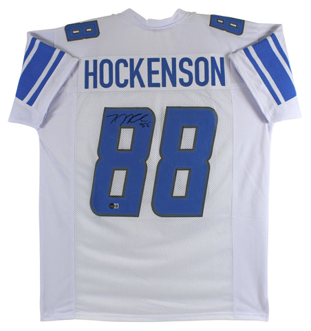T.J. Hockenson Authentic Signed White Pro Style Jersey Autographed BAS Witnessed