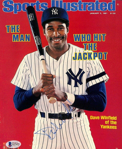 Dave Winfield Signed New York Yankees Sports Illustrated Magazine Cover BAS