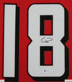 CALVIN RIDLEY (Falcons red TOWER) Signed Autographed Framed Jersey Beckett