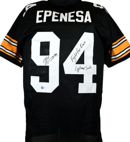 AJ Epenesa Signed Black College Style Jersey w/Fight/Cyclones Suck-BeckettW Holo