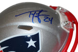 Ty Law Autographed New England Patriots Speed Mini Helmet Beckett 35574