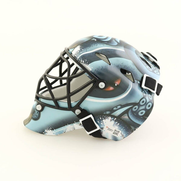 Philipp Grubauer Autographed Seattle Kraken Blue Mini Goalie Mask