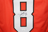 Jeff Blake Autographed/Signed Pro Style Orange XL Jersey Beckett 35989