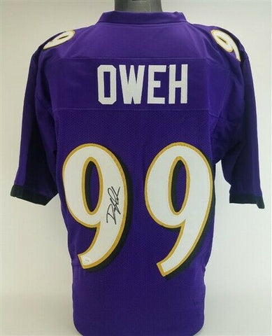 Odafe Oweh Signed Baltimore Ravens Purple Jersey (JSA COA) 2021 1st Round Pk L.B