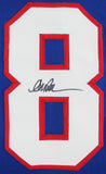 Jim Kelly, Thurman Thomas & Andre Reed Signed Blue Pro Style Jersey BAS Witness