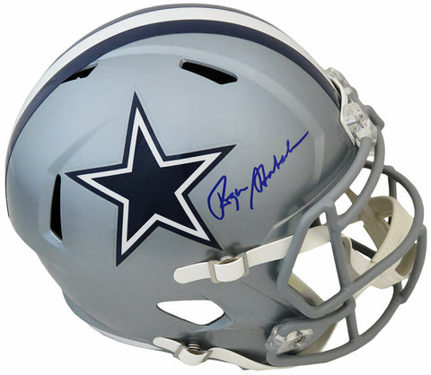 Roger Staubach Signed Cowboys Riddell Full Size Speed Rep Helmet - SCHWARTZ COA