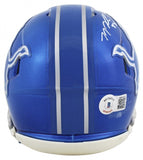 T. J. Hockenson Signed Detroit Lions Speed Mini Helmet (Beckett) Iowa Tight End