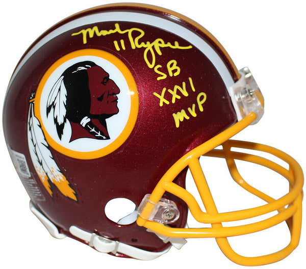 Mark Rypien Signed Washington Redskins VSR4 Mini Helmet SB MVP BAS 34087