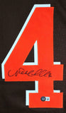 Nick Chubb Autographed Brown w/ Orange #'s Pro Style Jersey-Beckett W Hologram