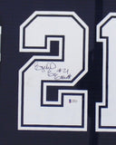 Ezekiel Elliott Signed Dallas Cowboys LED Framed Nike Game Blue NFL Jersey