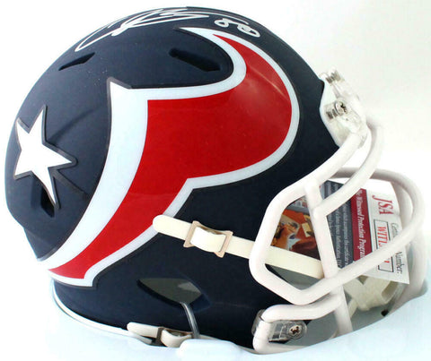 Andre Johnson Signed Houston Texans AMP Speed Mini Helmet- JSA W Auth *Silver