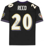 Framed Ed Reed Baltimore Ravens Autographed Black Mitchell & Ness Replica Jersey