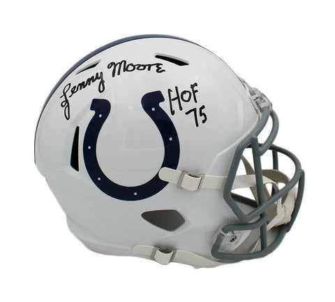 Lenny Moore Signed Indianapolis Colts Speed Full Size NFL Helmet with "HOF 75"