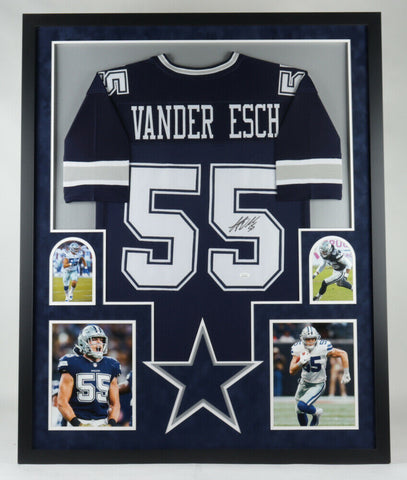 Leighton Vander Esch Signed Cowboys 35x43 Framed Jersey (JSA COA) Dallas L.B.