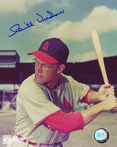 Bill Virdon Signed St Louis Cardinals Bat Stance Pose 8x10 Photo -(SCHWARTZ COA)