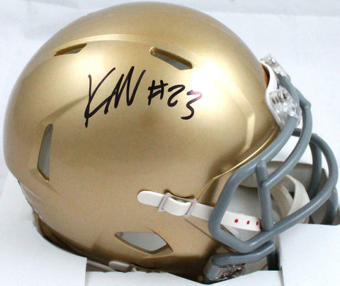 Kyren Williams Autographed Notre Dame Speed Mini Helmet-Beckett W Hologram
