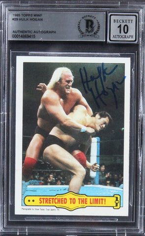 Hulk Hogan Authentic Signed 1985 Topps WWF #29 Rookie Card Auto 10! BAS Slabbed