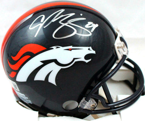 Champ Bailey Autographed Denver Broncos Mini Helmet-Beckett W Hologram *Silver