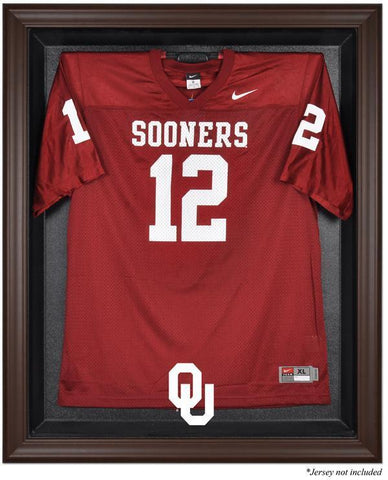 Oklahoma Sooners Brown Framed Logo Jersey Display Case Authentic