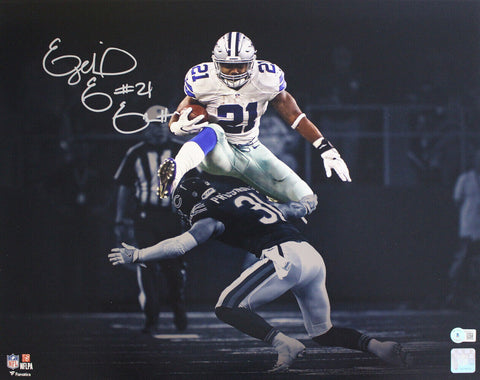Ezekiel Elliott Autographed/Signed Dallas Cowboys 16x20 Photo Beckett 37014