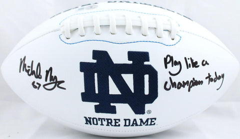 Michael Mayer Signed Notre Dame Logo Football w/Play Like a Champ-Beckett W Holo