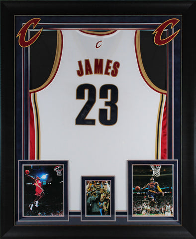 Cavaliers LeBron James Authentic Signed White Framed Jersey UDA #SHO44121