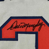 FRAMED Autographed/Signed DALE MURPHY 33x42 Atlanta Grey Baseball Jersey JSA COA