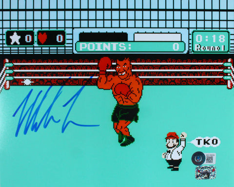 Mike Tyson Autographed 8x10 Punch Out Photo- Beckett Hologram *Blue