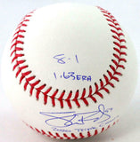 Shane Bieber Autographed Rawlings OML Baseball w/ 4 Insc - Beckett W Holo *Blue