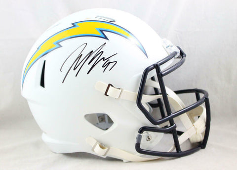 Joey Bosa Autographed LA Chargers F/S Flat White Speed Helmet - Beckett W Auth