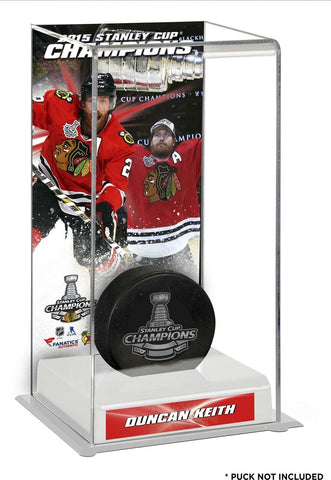 Duncan Keith Chicago Blackhawks 2015 Stanley Cup Champs Logo Deluxe Puck Case