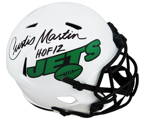 Curtis Martin Signed Jets Lunar Eclipse Riddell F/S Rep Helmet w/HOF'12 - SS COA