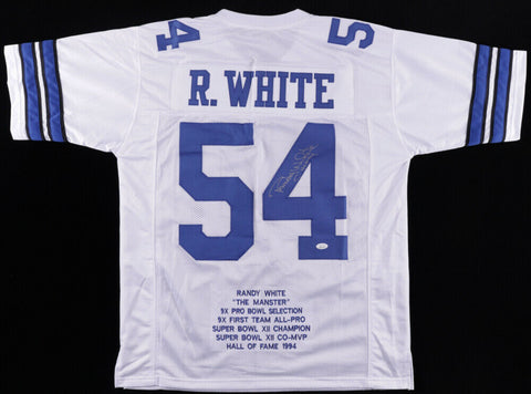 Randy White Signed Dallas Cowboy Career Stat Jersey Inscribed "HOF 94" (JSA COA)