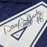 FRAMED Autographed DARYL MOOSE JOHNSTON 33x42 Dallas Blue Jersey Beckett COA