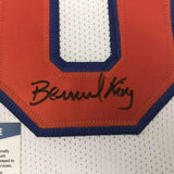 Framed Autographed/Signed Bernard King 33x42 New York White Jersey Beckett COA