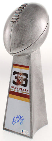 Gary Clark Washington Redskins Signed Replica 15 Inch Lombardi Trophy (COA)