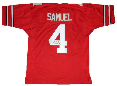 CURTIS SAMUEL OHIO STATE BUCKEYES SIGNED AUTOGRAPHED #4 RED JERSEY COA