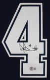 Cowboys Dak Prescott Authentic Signed Navy Blue Nike Elite Jersey BAS Witnessed