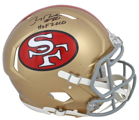 49ers Jerry Rice "HOF 2010" Signed Proline F/S Speed Helmet BAS Witnessed