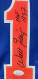 Walt Frazier Signed New York Knicks Blue Jersey Inscribed "HOF 1987" (JSA COA)