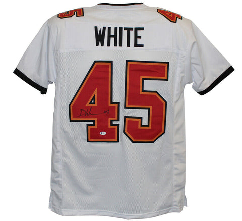 Devin White Autographed/Signed Pro Style White XL Jersey BAS 27700