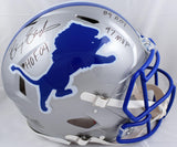 Barry Sanders Signed Lions 83-02 F/S Speed Authentic Helmet w/3 Insc.-Beckett W