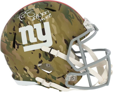 Phil Simms NY Giants Signed Camo Alternate Replica Helmet & "SB XXI MVP" Insc