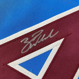 Framed Autographed/Signed Zack Wheeler 33x42 Blue Retro Jersey PSA/DNA COA