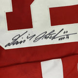 FRAMED Autographed/Signed DOMINIK HASEK HOF 19 33x42 Detroit Red Jersey JSA COA