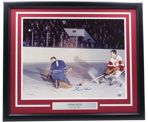 Gordie Howe Signed Framed Detroit Red Wings 16x20 NHL Photo JSA