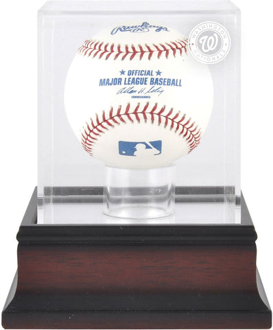 Washington Nationals Mahogany Baseball Logo Display Case