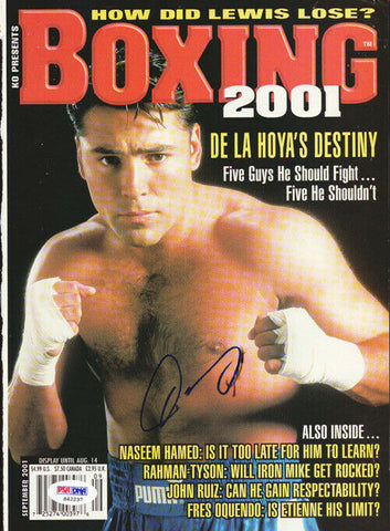 Oscar De La Hoya Autographed Signed Boxing 2001 Magazine Cover PSA/DNA #S42237