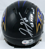 Ray Lewis Autographed Baltimore Ravens Speed Mini Helmet w/SB MVP-Beckett W Holo