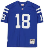 FRMD Peyton Manning Colts Signed Blue Mitchell & Ness Replica Jersey w/"HOF 21"
